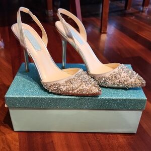 Betsey Johnson Silver Embellished Heels